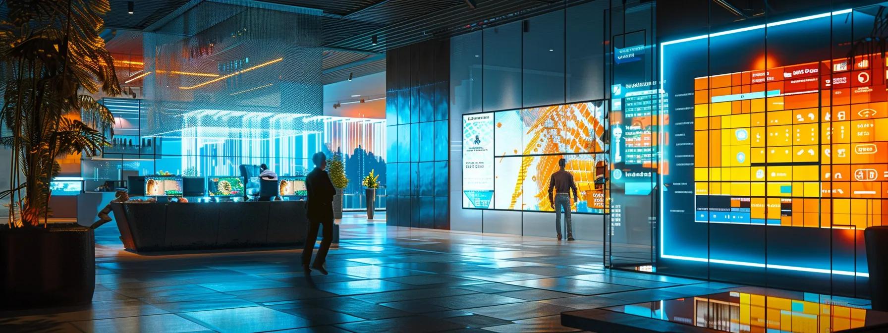 a modern urban office space features a sleek digital display showcasing a vibrant comparison table of ticket jungle's innovative event ticketing features, designed to emphasize user benefits and transparent pricing for cincinnati event buyers. a modern urban office space features a sleek digital display showcasing a vibrant comparison table of ticket jungle's innovative event ticketing features, designed to emphasize user benefits and transparent pricing for cincinnati event buyers.